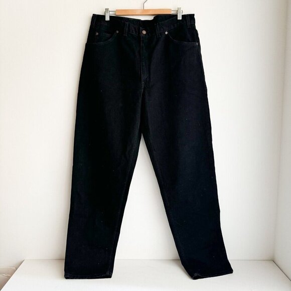 Vintage Black Denim Orange tab  Men's Jeans 38" X 34" - Picture 1 of 8